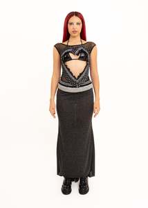 Independent Designer: Knit maxi skirt with train