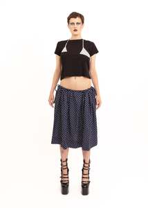 Sunne Skirt- 1 of 1 Navy polka dot