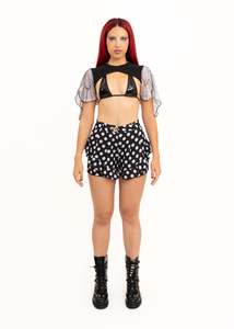 Independent Designer: Butterfly Wing Bolero Sleeves- white/ black