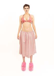 Sunne Skirt- Pink Sateen Stripe