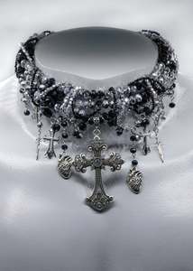Independent Designer: Interwoven beaded crucifix necklace