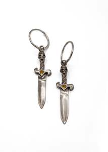 Jewellery: Skull Dagger Earrings- sterling silver