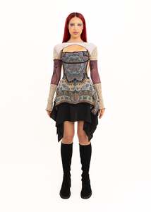 Roisin Dubh: Filigree/ lotus screen printed bolero