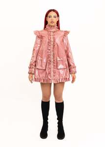 Meadham Kirchoff for Topshop glitter ruffle rain coat