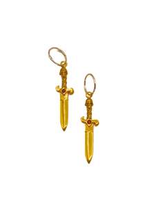 Skull Dagger Earrings- gold plate