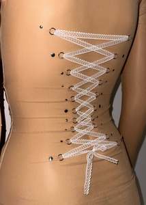 Tops: Corset Piercing Mesh Top