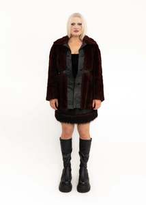 Vintage Femme Womenswear: Vintage leather and faux fur coat