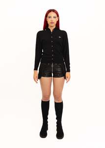 Vintage Femme Womenswear: Angora/ cashemere blend cardigan with orb embroidery