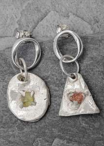 Mixed stud earrings- warm tones