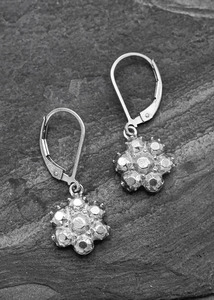 Jewellery: Sterling silver flower charm earrings