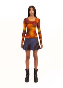 Bb Vintage: Octo mesh top with ultra long sleeves