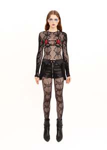 Independent Designer: Micro Starkini Top- Black/ Red Stripe