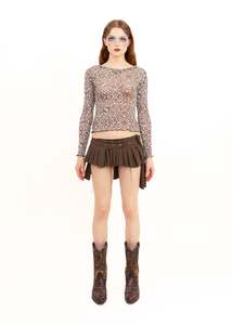 Karma asymmetric pleated mini skirt