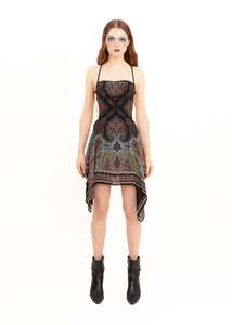 Independent Designer: Odyssey Silk Scarf Dress- black paisley