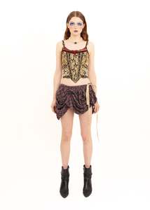 Independent Designer: Tartan ruched mini bubble skirt