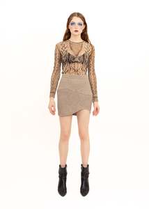 Bb Vintage: Asymmetric woven wool skirt