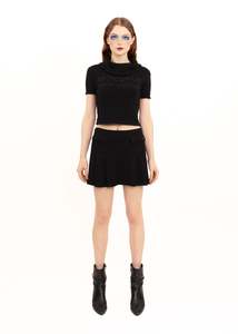 Bb Vintage: Roll neck mohair knit with sparkly logo appliqué