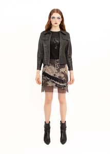 Crocodile embossed vinyl jacket