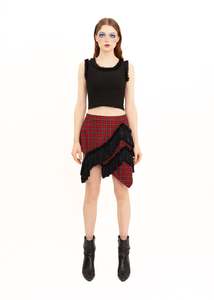 Fur trimmed bustier