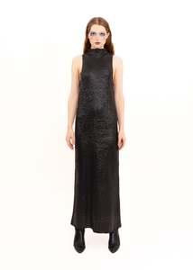 Vintage Femme Womenswear: Gloss coated knit maxi dress