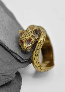 14k gold plated leopard ring