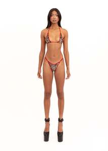 Micro Triangle Bikini Set- Leopard/ Red