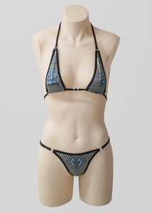 Independent Designer: Micro Triangle Bikini Set- Blue Hypnosis