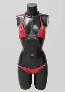 Micro Triangle Bikini Set- Red PVC