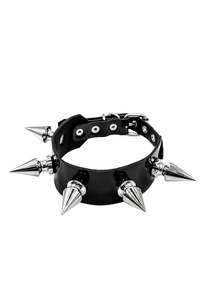 Independent Designer: Thorn Patent Spiked Choker- Black