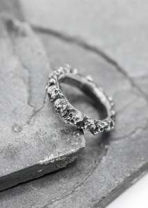 Mini band of skulls ring