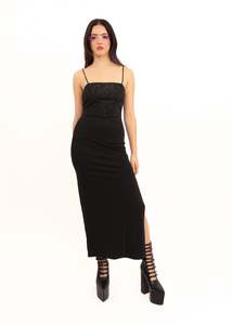 90s vintage dress with glitter appliqué