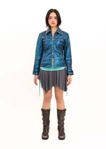 Metallic leather jacket