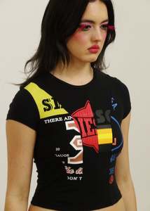 T-Cutie Patchwork 'reconstructed' logo tee