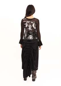 Maxi skirt with ruffle train