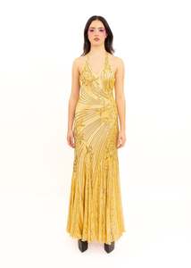 Beaded silk gown