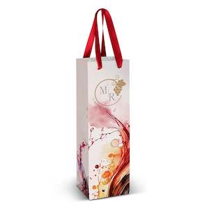Gift Bags: Wine Ribbon Handle Paper Bag - Full Colour
