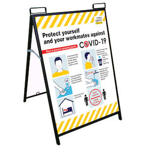 Covid-19 Corflute Sandwich Board(Footpath) / A Frame V2