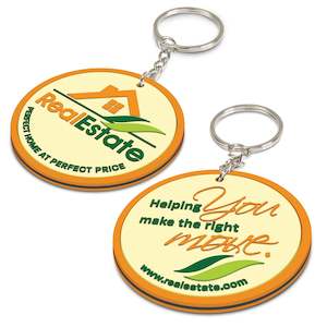 Custom Designed Key Rings: PVC Key Ring Small - Both Sides Moulded