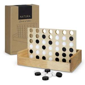 Eco Friendly: NATURA Quattro Wooden Four-in-a-Row Game