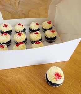 12 Mini Chocolate & Raspberry Cupcakes