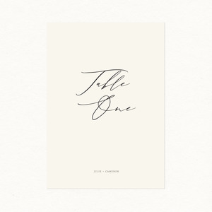 Table Numbers: Julie Table Number