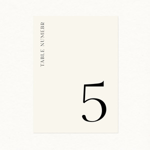 Table Numbers: Jane Table Number