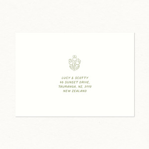 Rsvp Card: Fleur Printed Envelope - Invitation Size