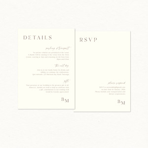 Rsvp Card 1: Bethany Details & RSVP Card