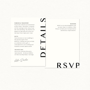Rsvp Card 1: Vera Details & RSVP Card