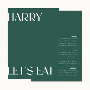 Rose Collection: Rose Menu