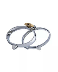 Bondage 1: Kink - Silver Cuffs with Padlock 45mm x 55mm Weight 116g