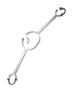 Bondage 1: Kink - Male Spreader Bar with Neck Cuff 13.5cm Weight 1100g