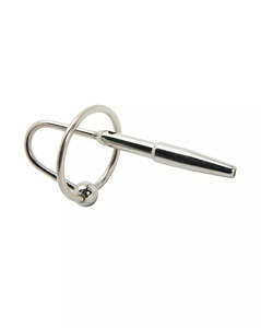 Cock Rings 1: Kink - Stainless Steel Tapered Urethral plug  82mm x 8mm Ring 25-30mm Weight 25gg