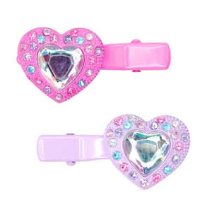 Pink Poppy Accessories: Playful Heart Gem Hairclip - Purple